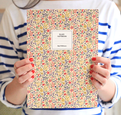 dagraphy lined notebook baby wildflower [lined notebooks, ruled notebooks, flower notebooks]